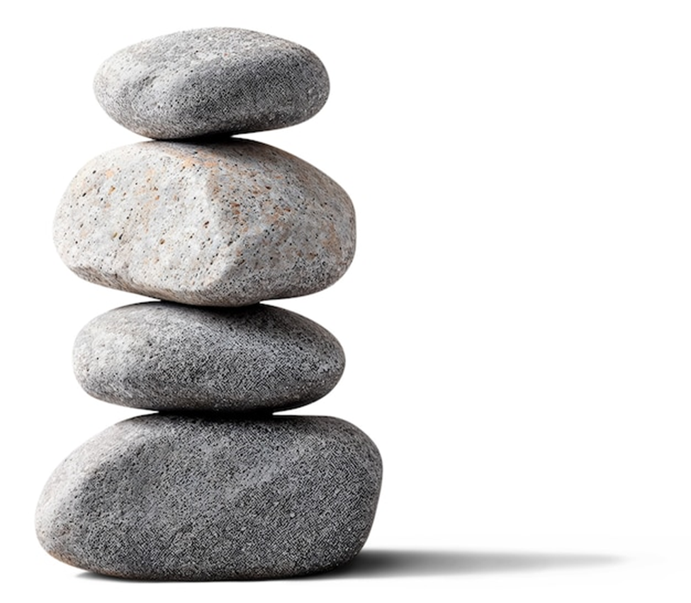 Balanced stack of stones symbolizing stability, legacy and careful structuring
